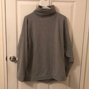 Grey Oversized Turtle Neck Sweatshirt